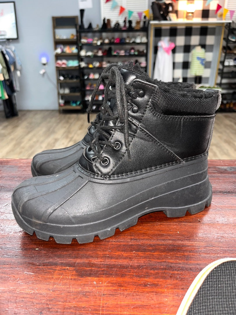 BLACK LANDS END FUR LINED SNOW BOOTS, SHOES A6