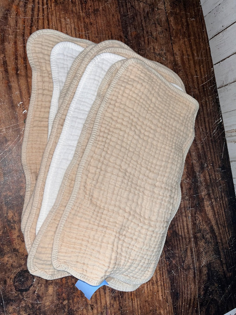 TAN/WHITE LOOXII 9 PC MUSLIN BURP CLOTH SET