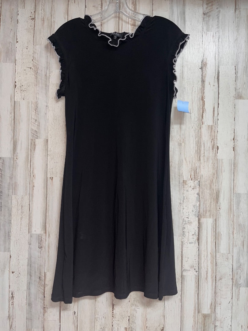 BLACK NICOLE MILLER FLOWY STITCH TRIM DRESS, LADIES M