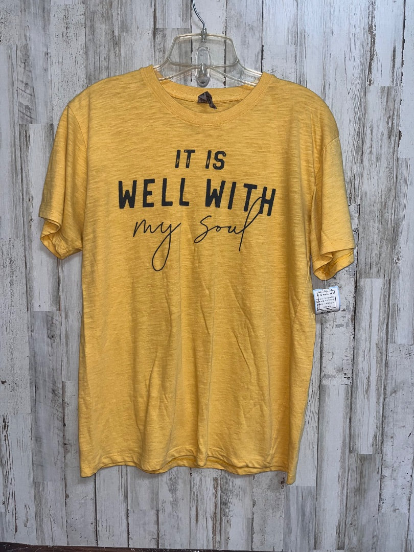 MUSTARD PLATINUM IT IS WELL TEE, LADIES M