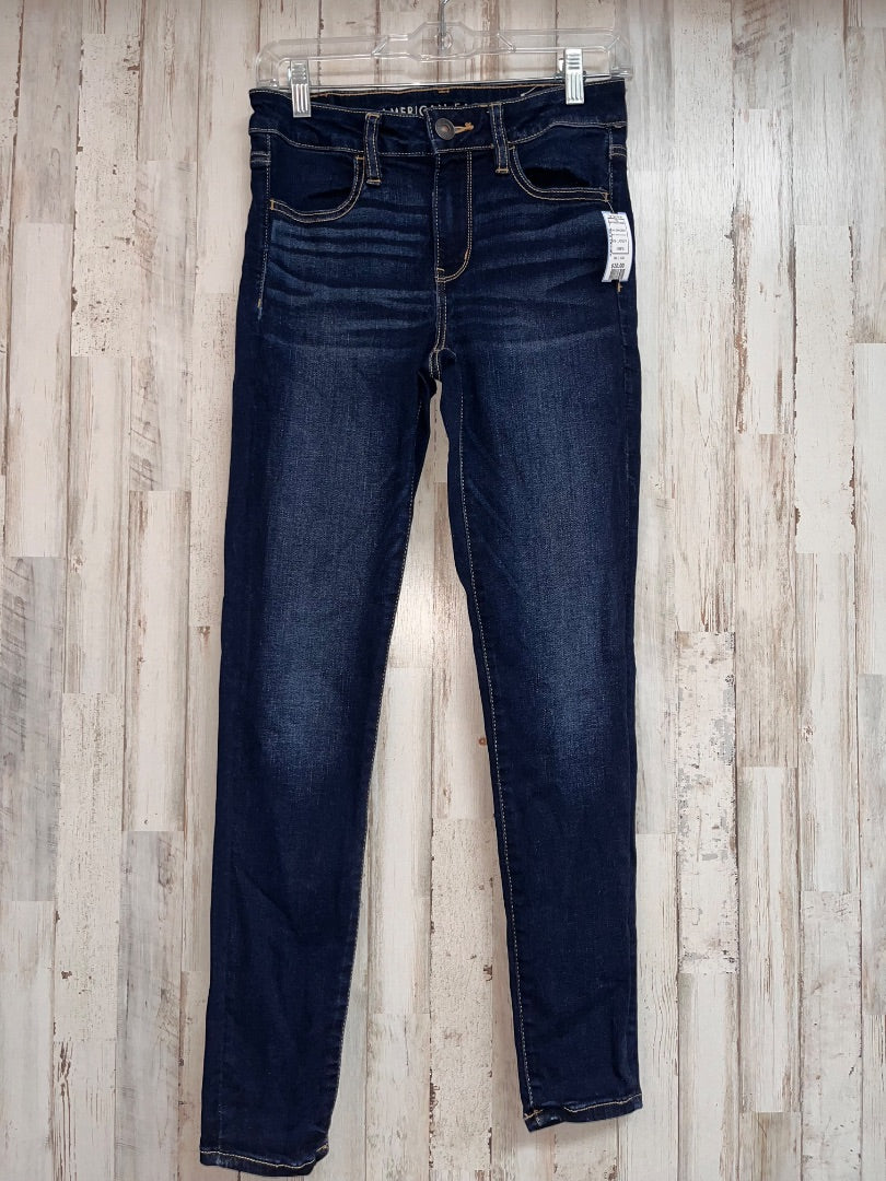 DARK DENIM AMERICAN EAGLE SZ 6 STRETCH SKINNIES, LADIES M