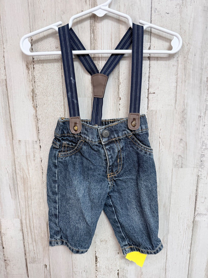 Blue Carters Suspender overalls, Boy 3M
