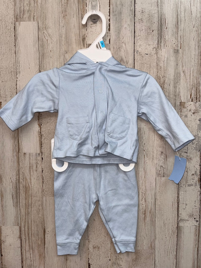 LIGHT BLUE BUNDLES 2PC HOODED SET, BOY 0-3M