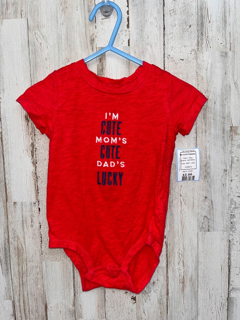 RED CARTERS IM CUTE ONESIE, BOY 12M