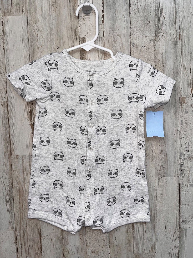 GREY SIMPLY PANDA ROMPER, BOY 12M