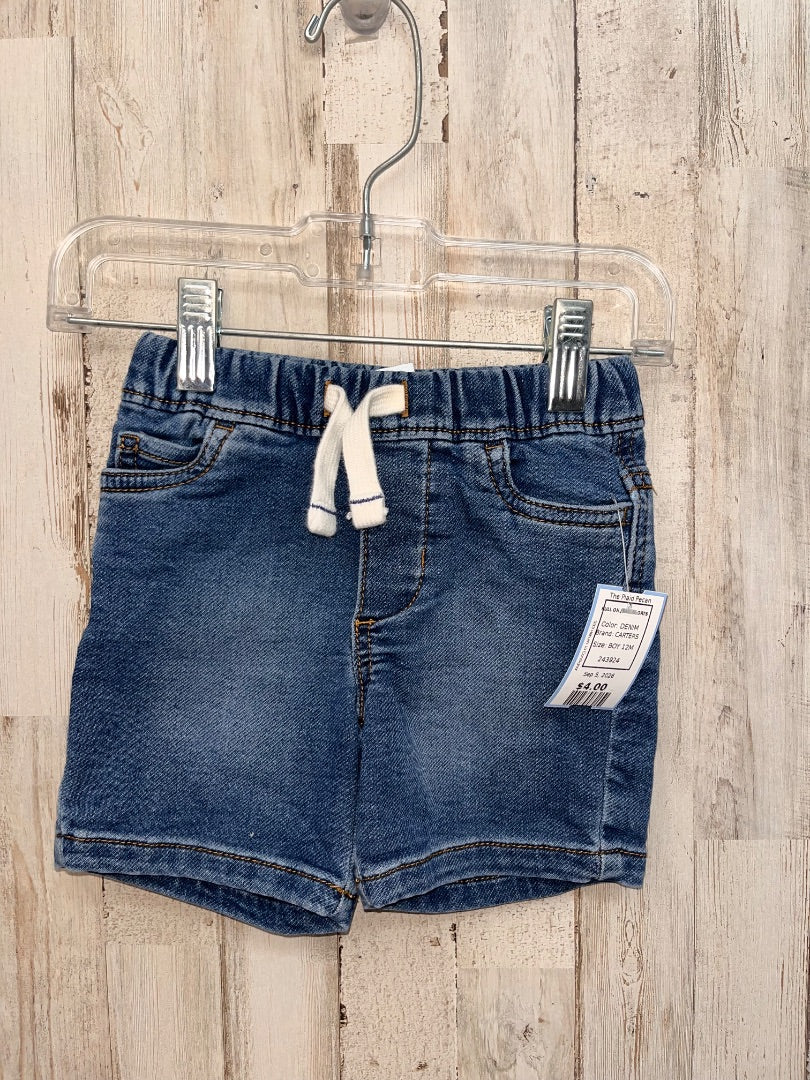 DENIM PULL ON JEAN SHORTS, BOY 12M