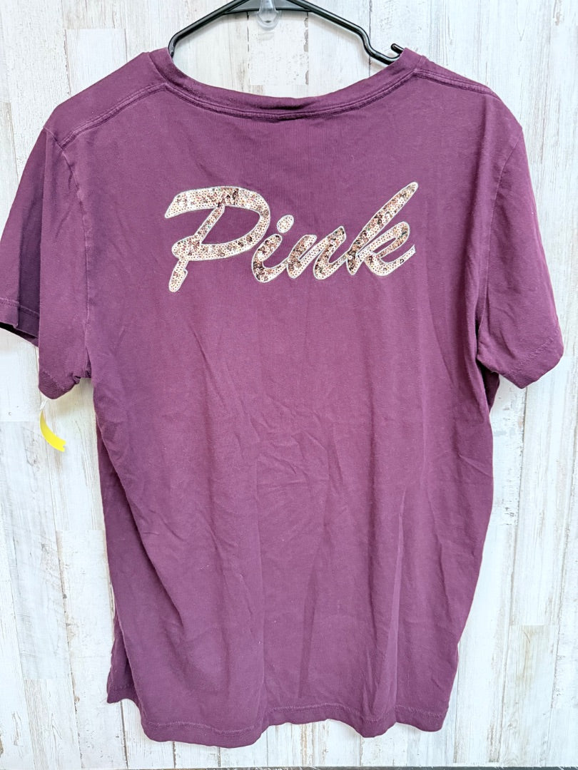 Maroon Pink logo pocket tee, Ladies M