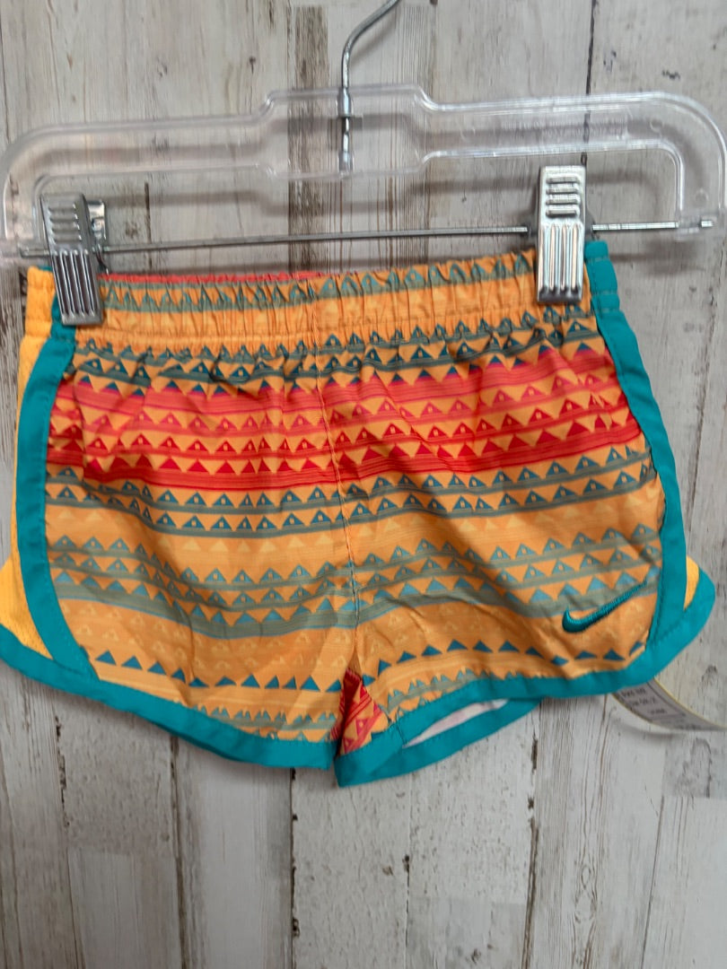 ORANGE/TEAL NIKE AZTEC DRY FIT SHORTS, GIRL 2T