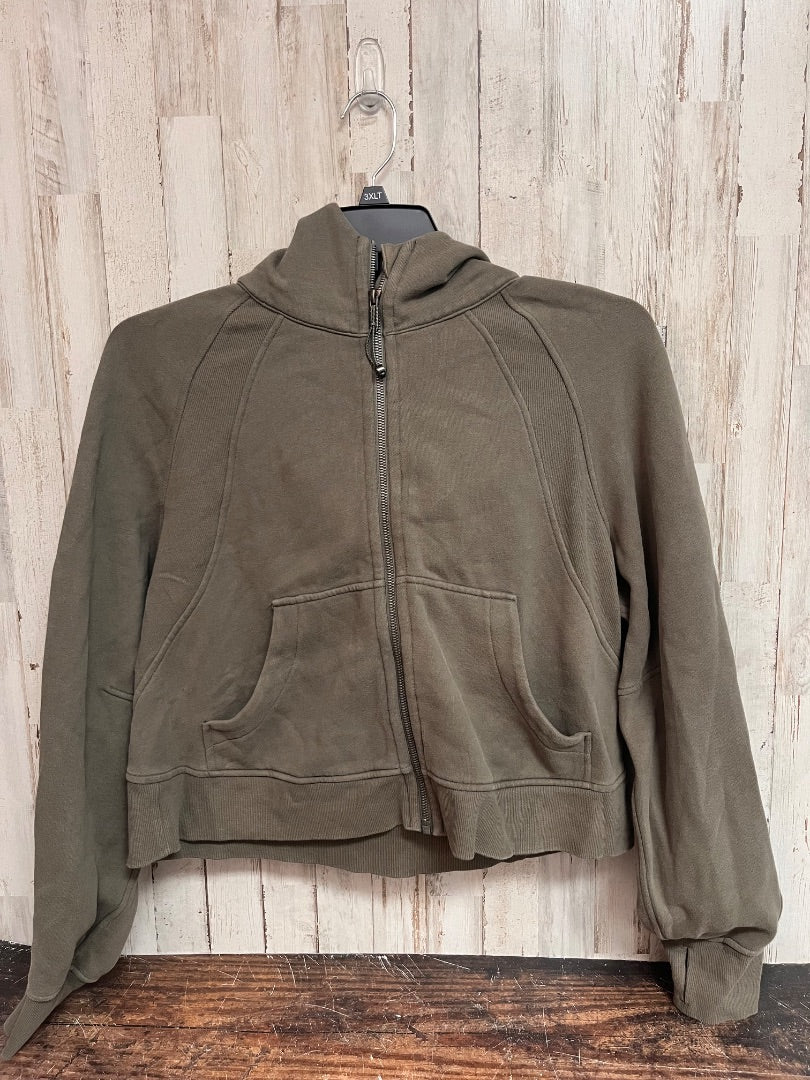 OLIVE LULULEMON SCUBA HALF ZIP HOODIE, LADIES M/L