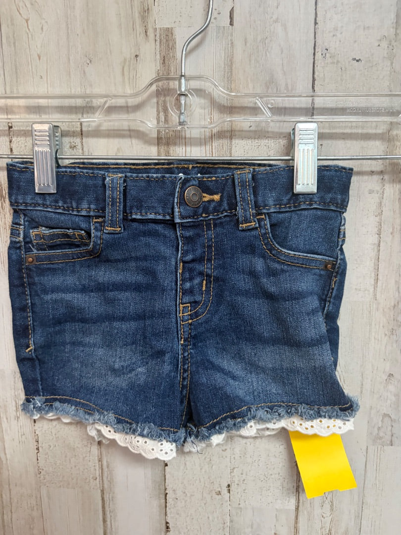 DARK DENIM CAT & JACK LACE TRIM SHORTS, GIRL 3T