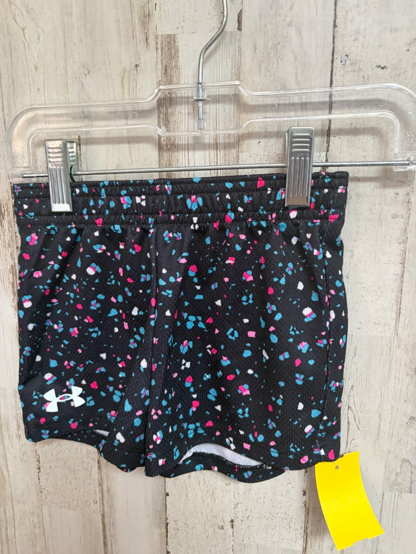 BLACK/PINK UNDER ARMOUR DOTTED SHORTS, GIRL 3T