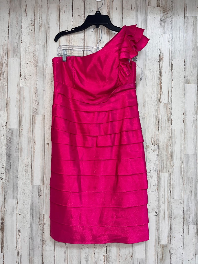 PINK LONDON TIMES SZ 8 ONE SHOULDER LAYERED RUFFLE DRESS, LADIES M