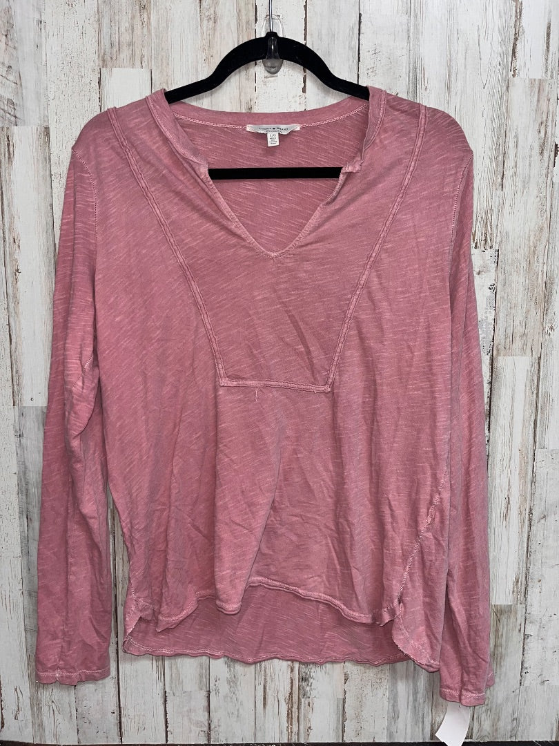 MAUVE LUCKY SOFT V NECK TEE, LADIES L