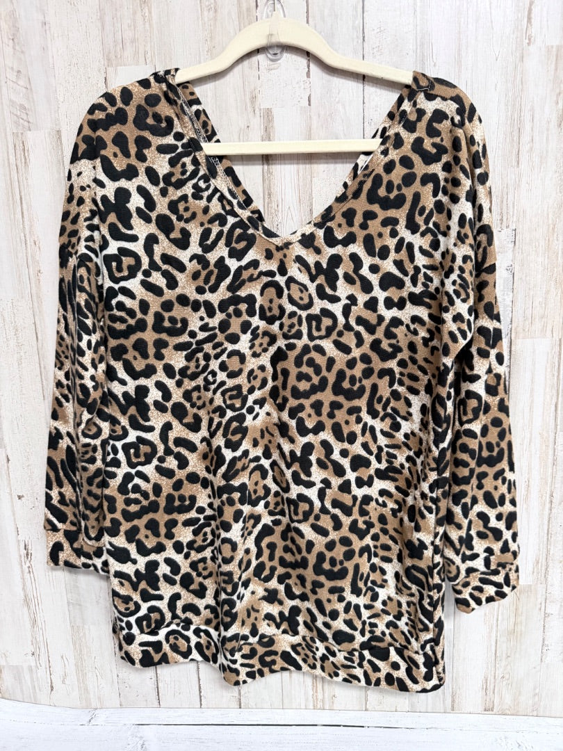 Brown Amaryllis Cheetah soft long sleeve, Ladies M