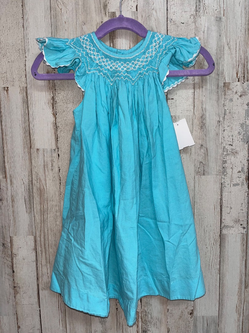 BLUE MOM & ME PEARL SMOCKED DRESS, GIRL 24M