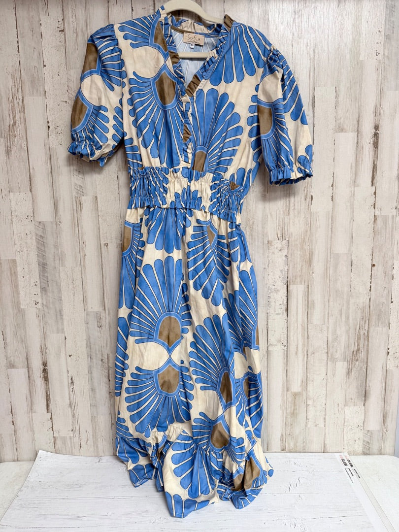 Blue Sosia Ruffle long sleeve dress, Ladies M/L