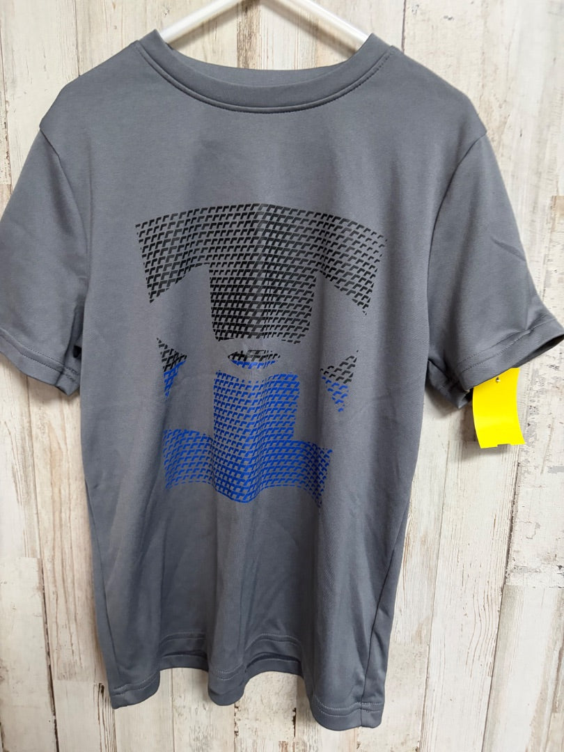 GREY UNDER ARMOUR LOGO TEE, BOYS 8
