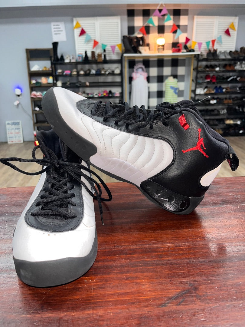 WHITE/BLACK JORDAN JUMPMAN BASKETBALL SHOES, SHOES MEN 11