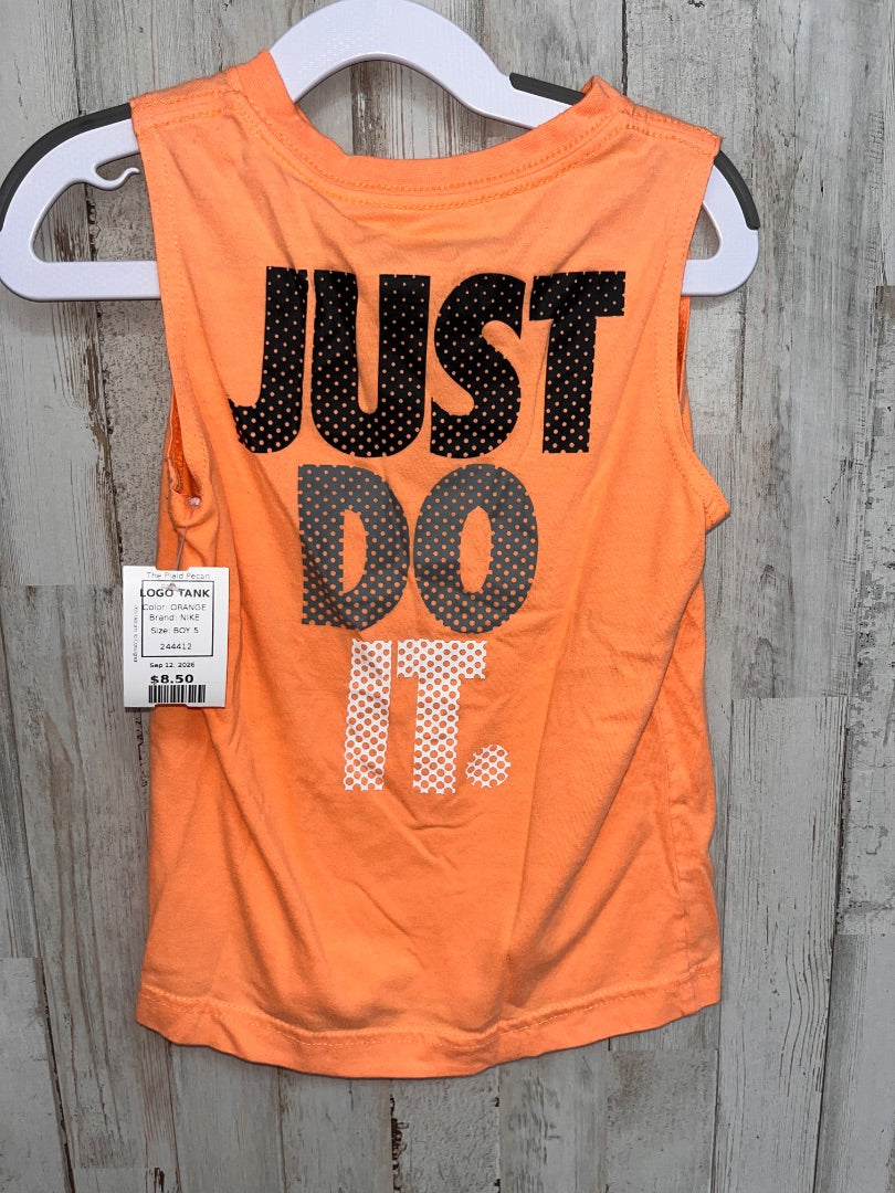 ORANGE NIKE LOGO TANK, BOY 5
