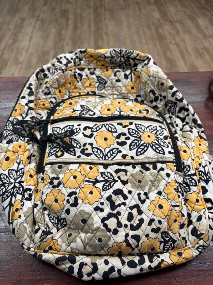 YELLOW VERA BRADLEY FLORAL QUILTED BACKPACK