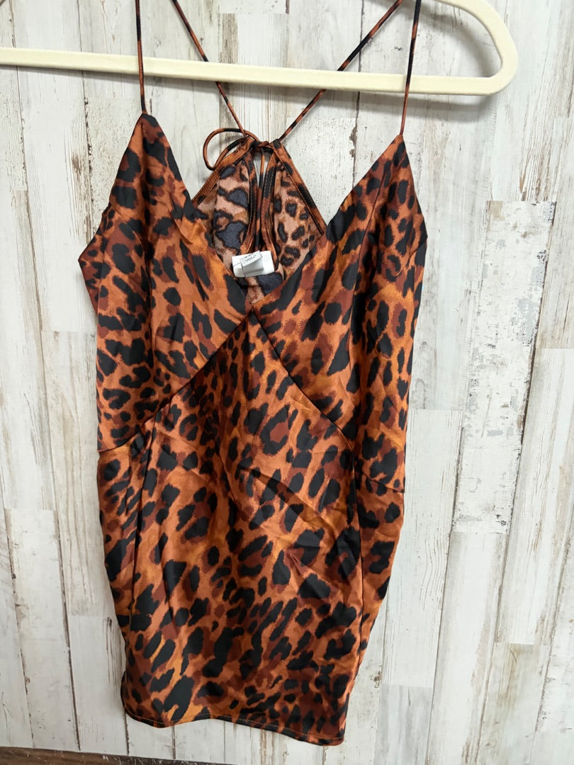 BROWN A NEW DAY SILKY CHEETAH TOP, LADIES 2X