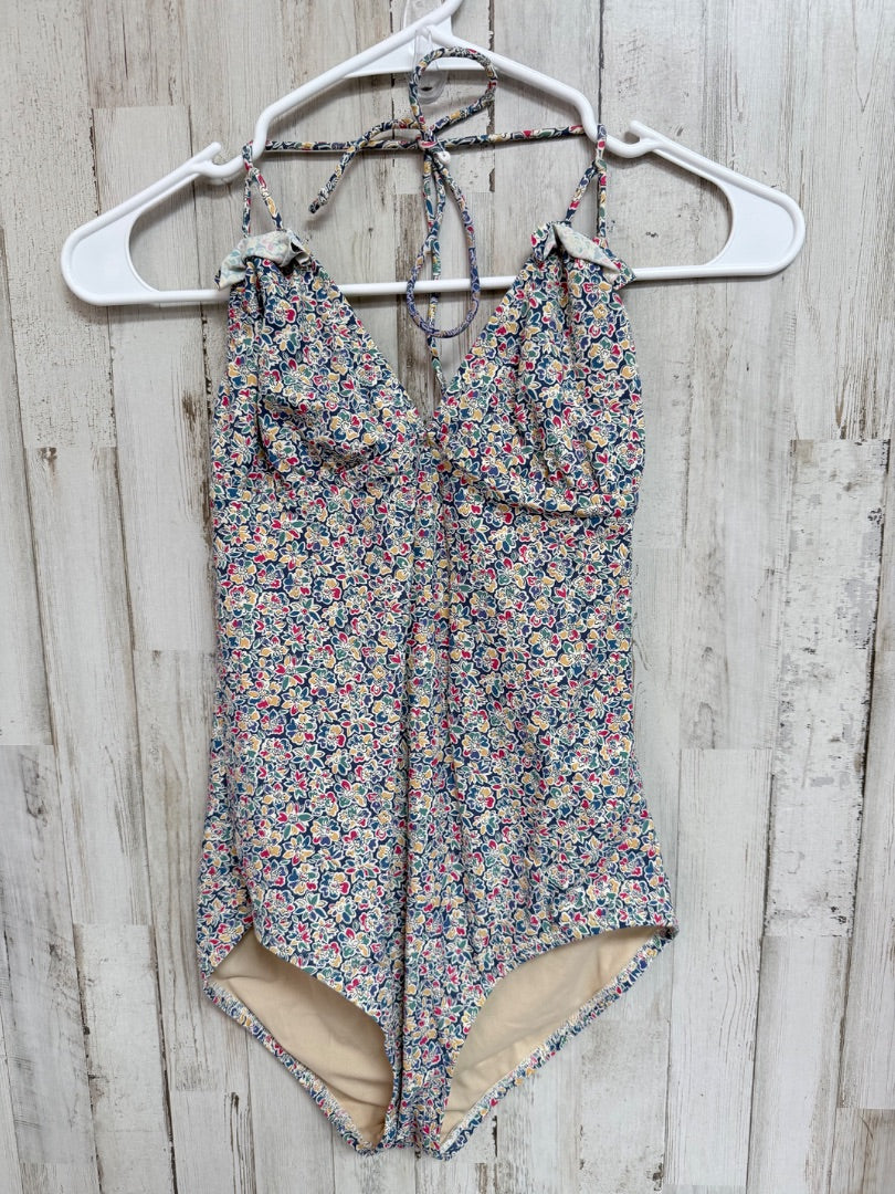 BLUE J.CREW SZ2 FLORAL SWIM, LADIES S