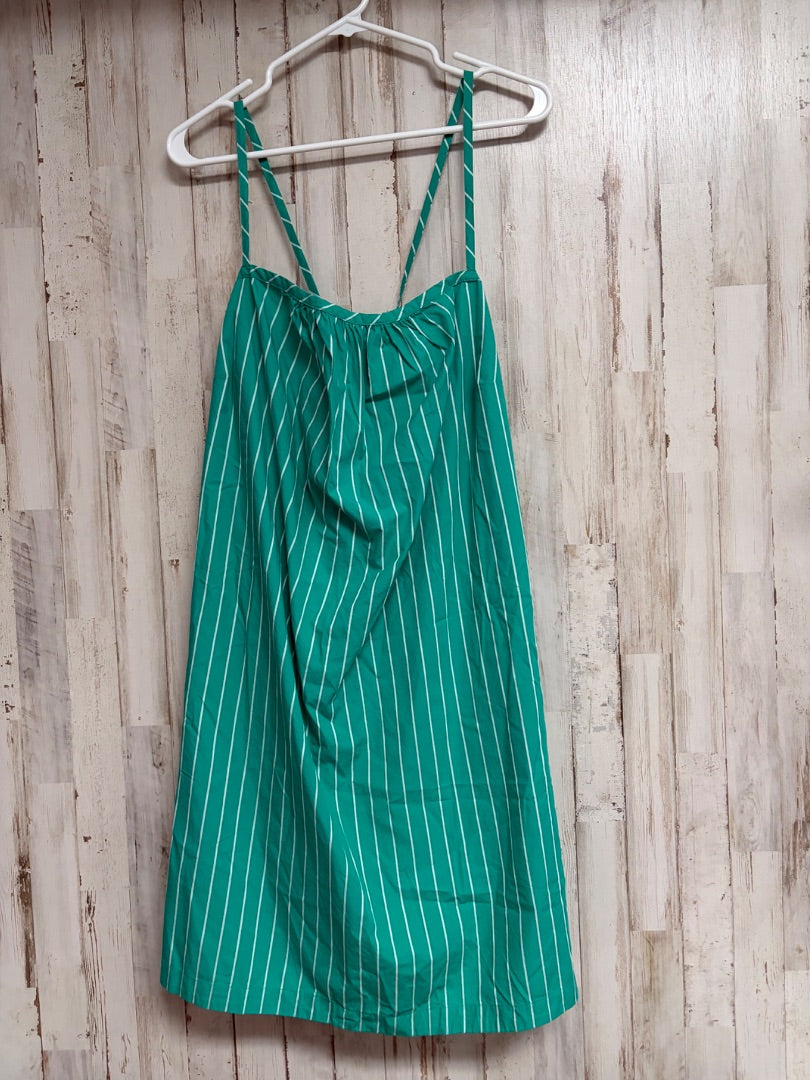 GREEN A NEW DAY STRIPE STRAP DRESS, LADIES 2X