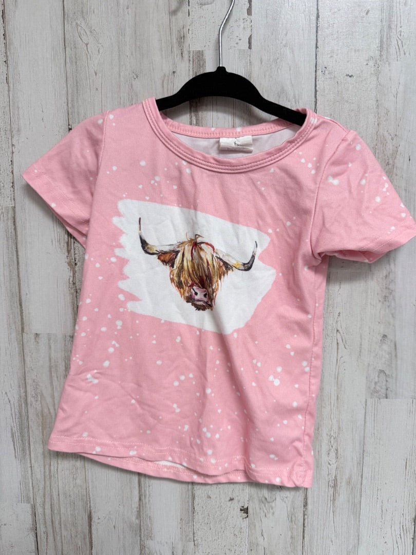 Pink BOUTIQUE Highland cow top, Girl 12-18M