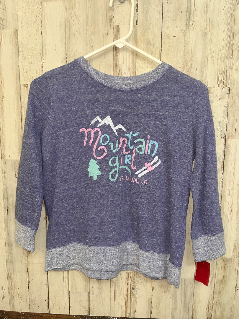 PURPLE LAT MOUNTAIN GIRL SWEATSHIRT, GIRL 10