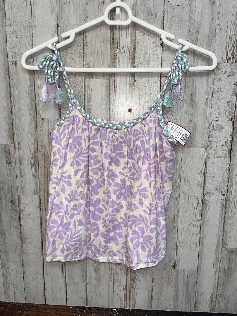 PURPLE OLD NAVY BRAIDED STRAP FLORAL TOP, GIRL 10/12