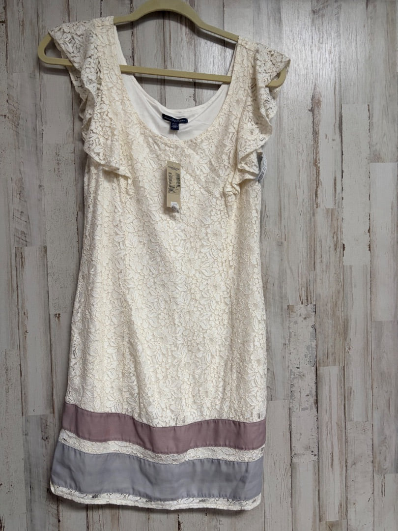 CREAM AMERICAN EAGLE NEW LACE DRESS, LADIES XS