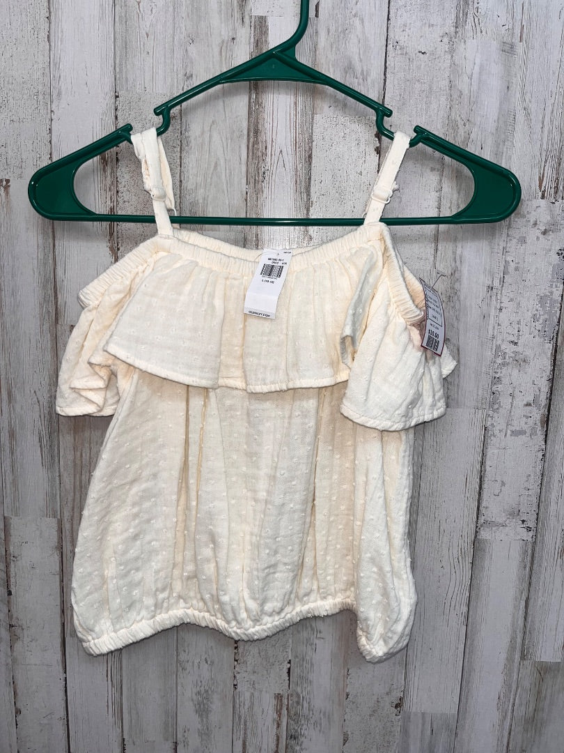 IVORY OLD NAVY NEW COLD SHOULDER PUFF DOT TOP, GIRL 10/12
