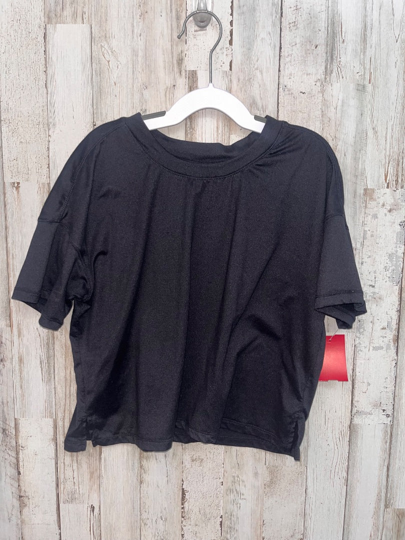 BLACK YOGALICIOUS SOFT CROP TEE, GIRL 10