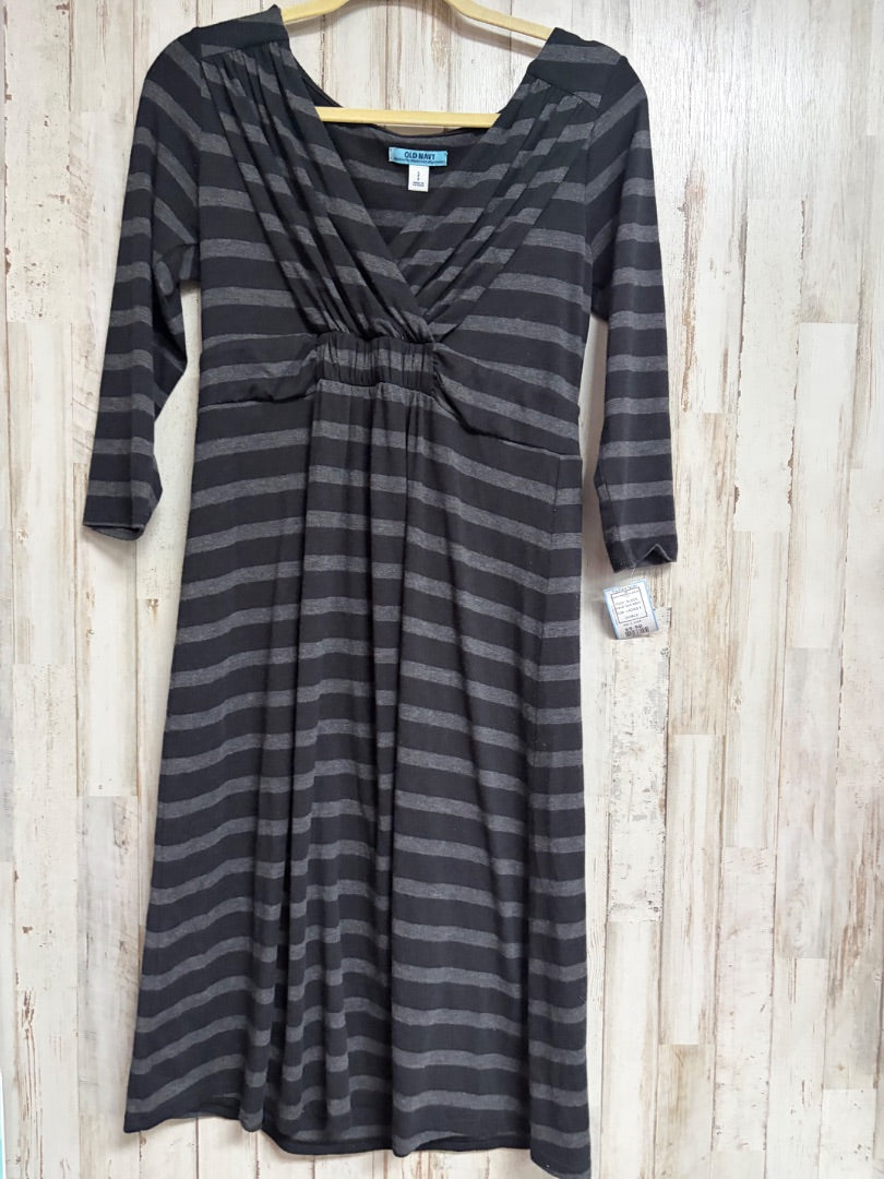 BLACK OLD NAVY STRIPED MATERNITY DRESS, LADIES S