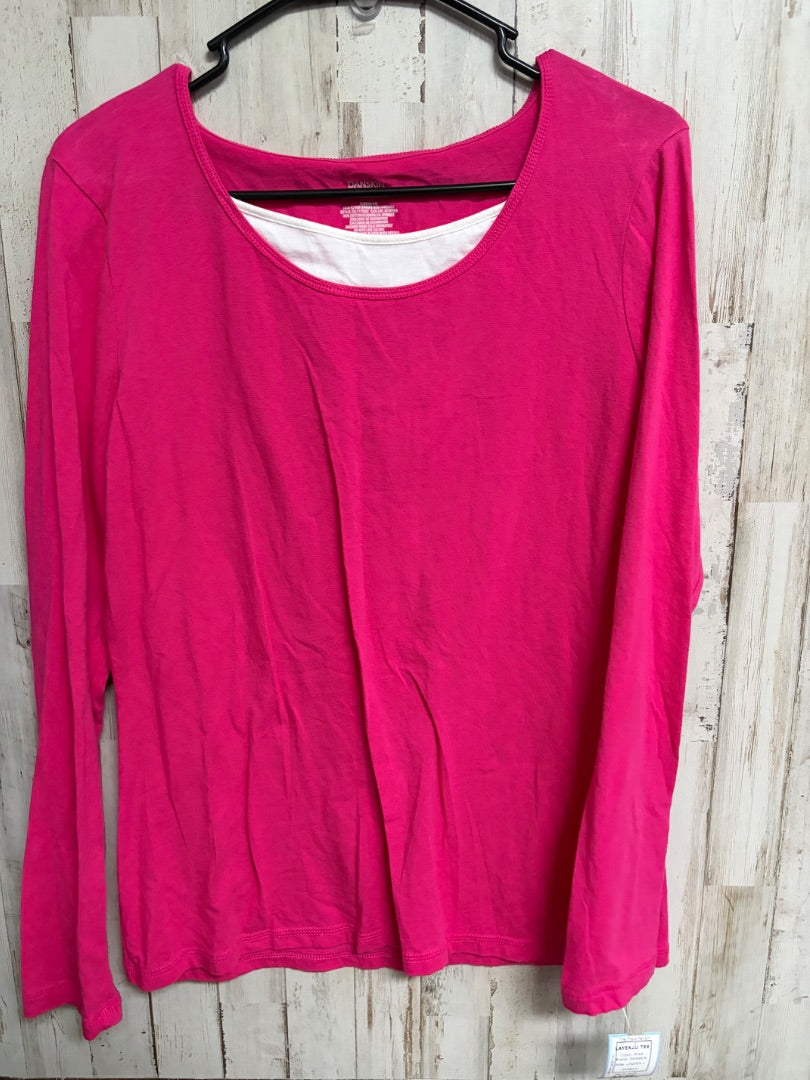 PINK DANSKIN LAYERED TEE, LADIES L