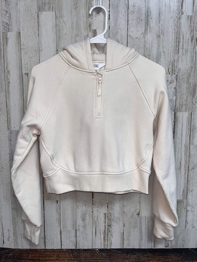 IVORY ATHLETA GIRL CROP HALF ZIP HOODIE, GIRL 12
