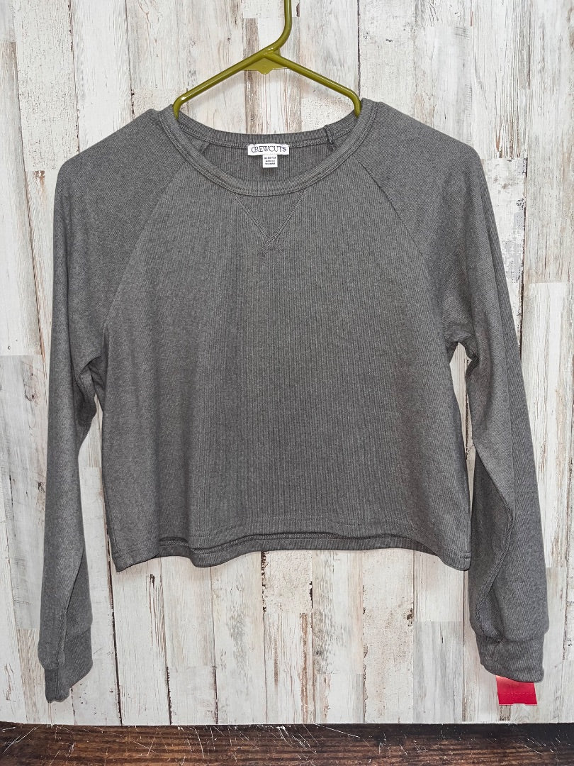 GREY CREWCUTS SOFT VELOUR SWEATSHIRT, GIRL 12/13