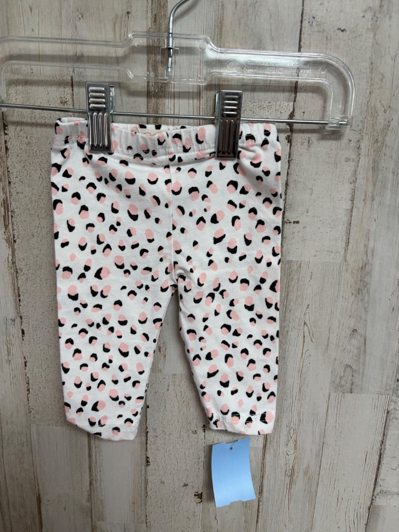 WHITE JESSICA SIMPSON CHEETAH SPOT PANTS, GIRL 0-3M