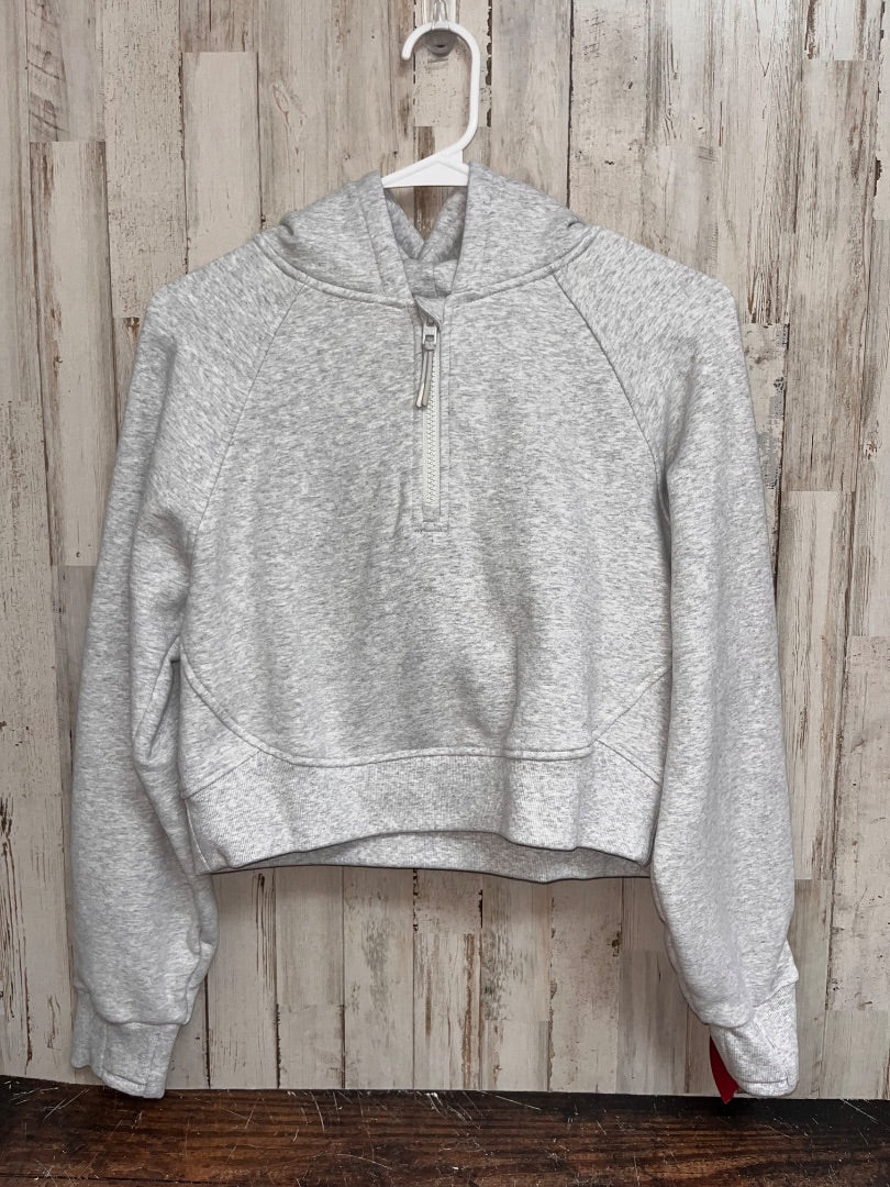GREY ATHLETA GIRL HALF ZIP HOODIE, GIRL 14