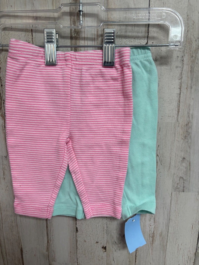 PINK/MINT SIMPLE JOYS 2PC PANTS, GIRL 0-3M