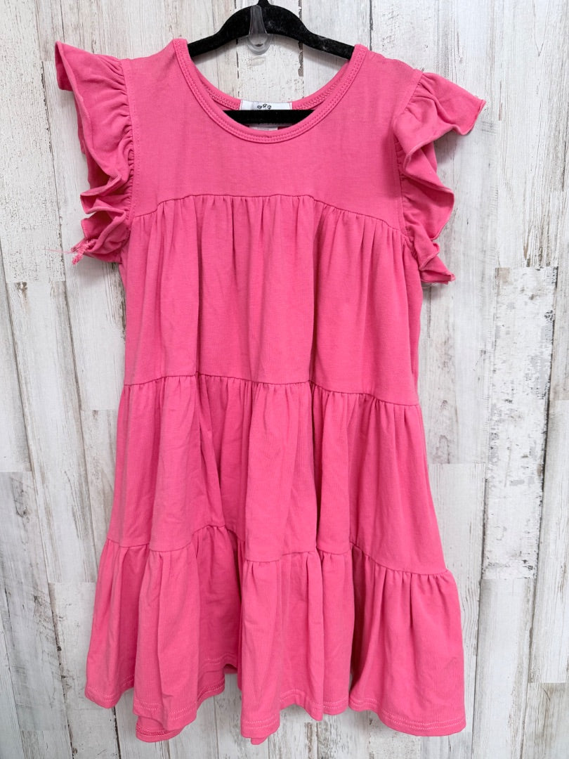 PINK ORANGE POPPY TIER DRESS, GIRLS 5