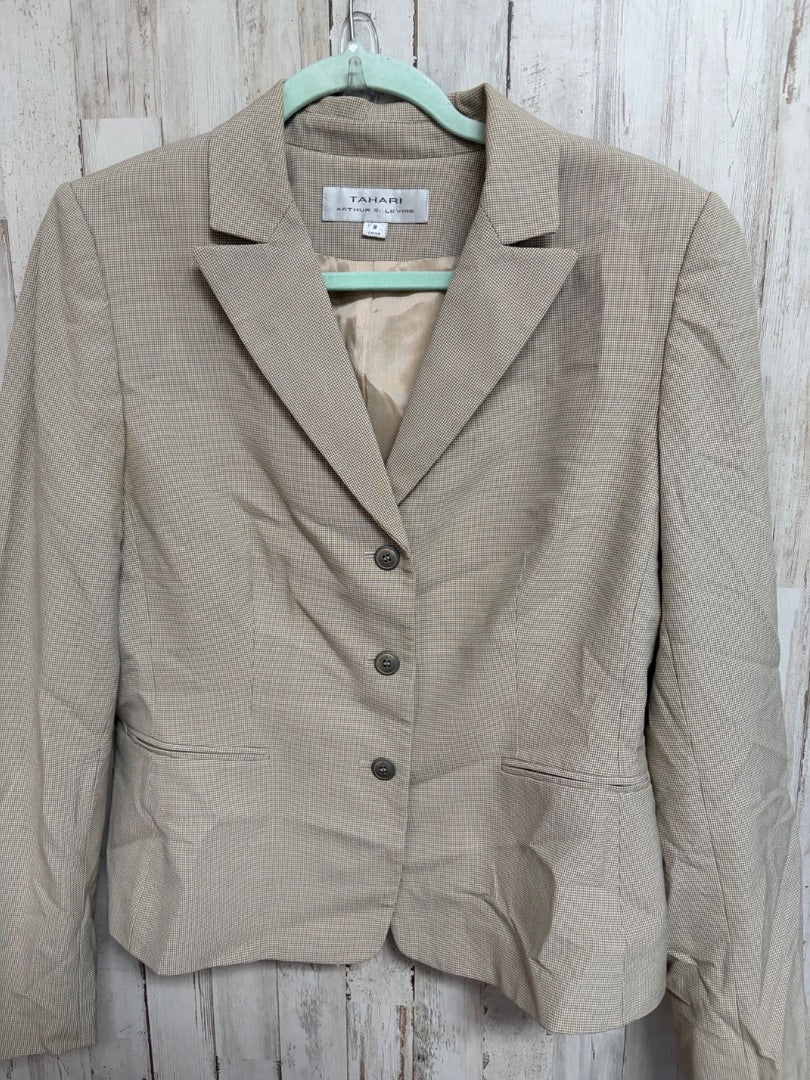 TAN TAHARI SZ 8 HOUNDSTOOTH BLAZER, LADIES M