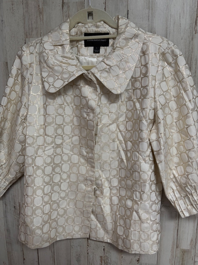 IVORY JOHN PAUL RICHARD GOLD CIRCLE PRINT JACKET, LADIES L