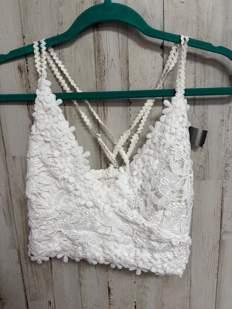 WHITE POL LACE CROP CAMI, LADIES L