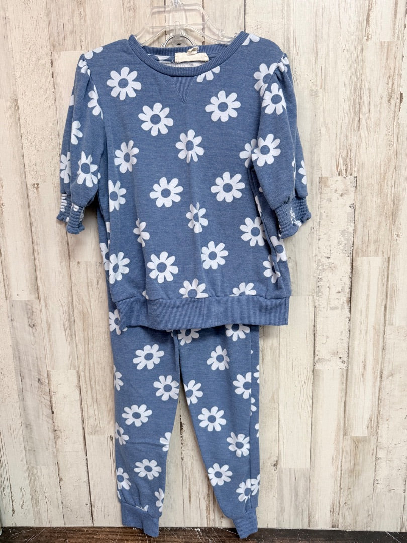 NAVY JESSICA SIMPSON FLOWER PRINT 2PC SET, GIRLS 5/6