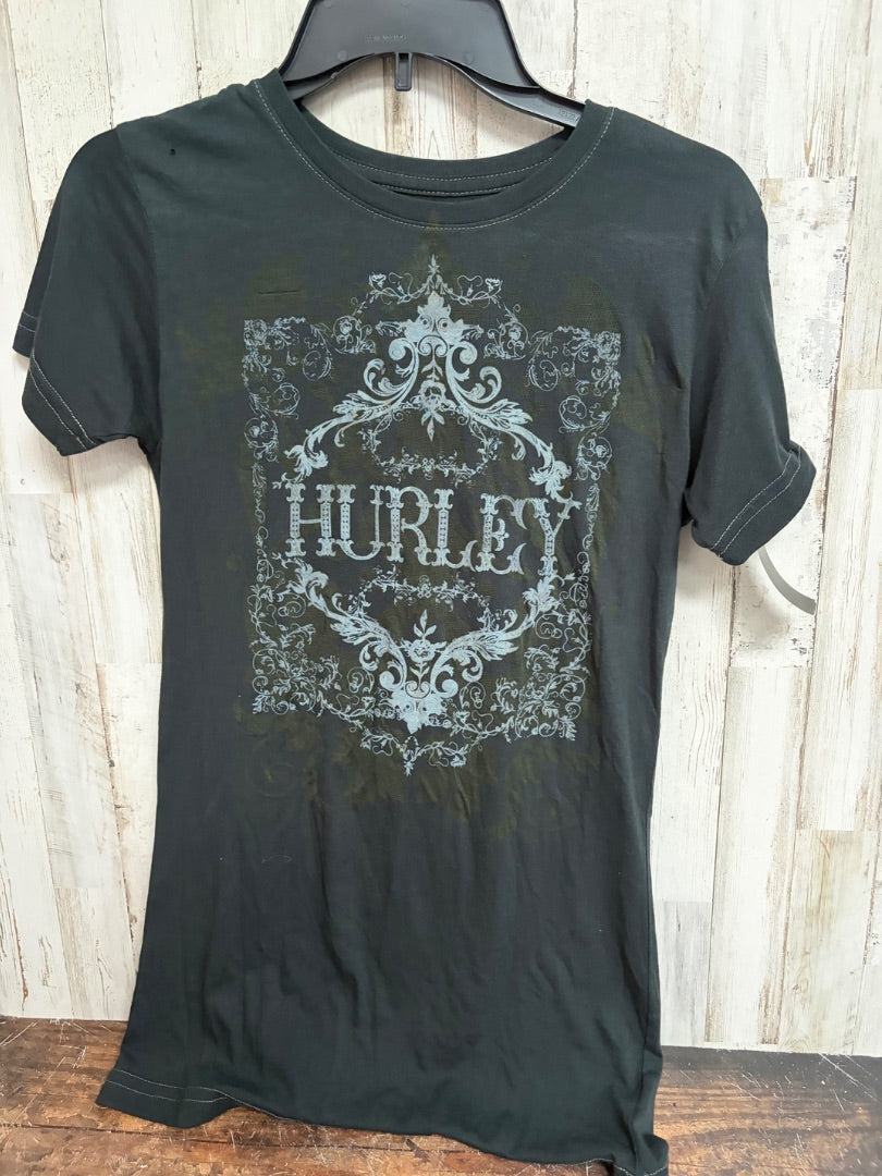 BLACK HURLEY LOGO TEE, LADIES L