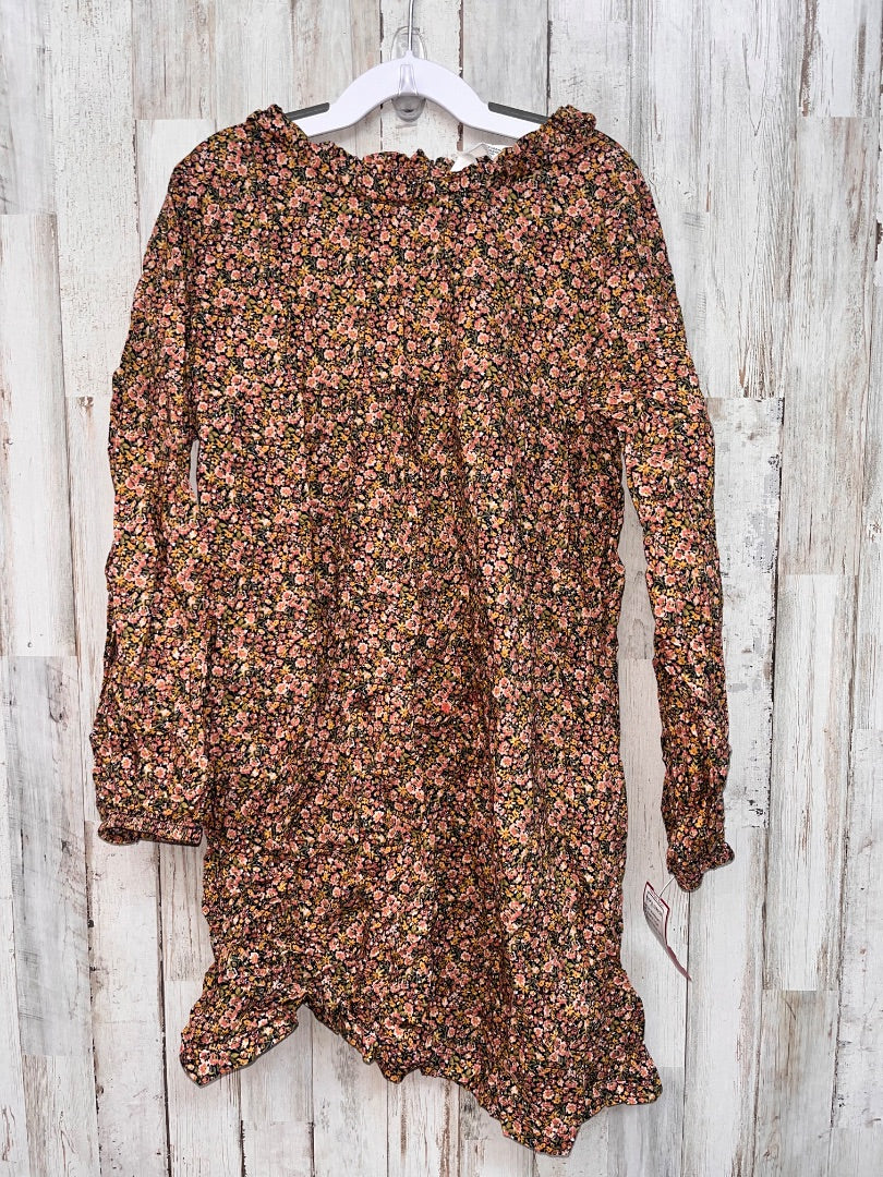 BROWN/BLACK H&M FLORAL DRESS, GIRLS 7/8