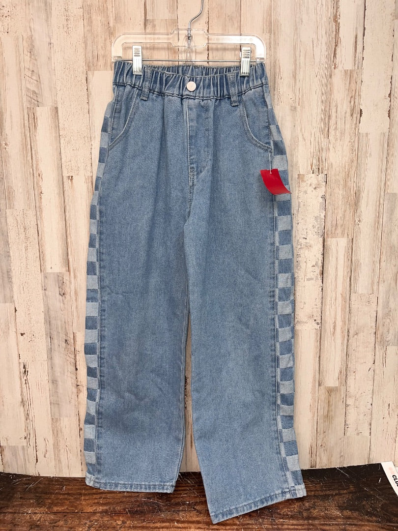 DENIM CHECKERED JEANS, GIRLS 10