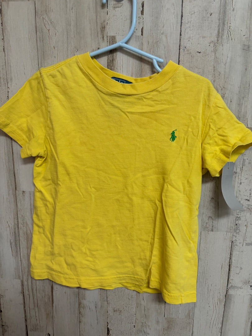 YELLOW RALPH LAUREN LOGO TEE, BOY 4T