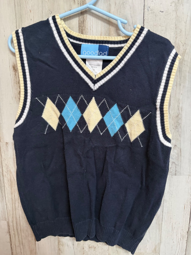 NAVY GOOD LAD DIAMOND SWEATER VEST, BOY 5T
